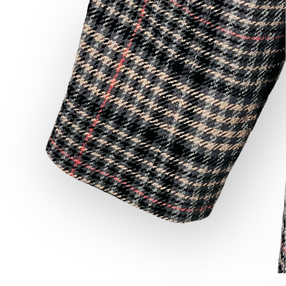 Talbots Houndstooth Plaid Blazer Jacket Size 16 Double Breasted Preppy - Picture 6 of 12